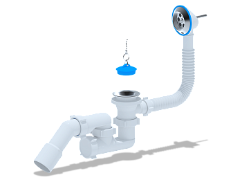 Сифон Ани для ванны с вып/пер.с пер.труб. 45 40/50 регулир., ANI PLAST