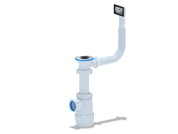 Сифон для мойки АНИ Пласт Грот A0140S 1 1/2 дюйма 40 с гибким переливом