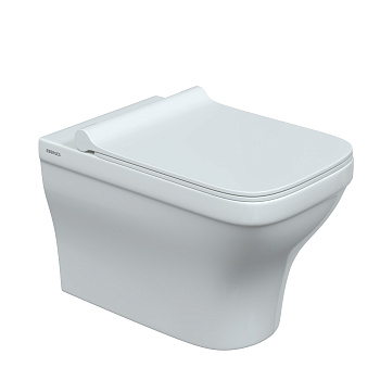 Унитаз подвесной STRATI, сиденье дюропласт Strati SO, микролифт, быстросъем, белый, BERGES