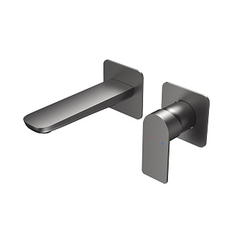 Смеситель для раковины VENTAS S скрытого монтажа, раздельный, оружейная сталь, BERGES
