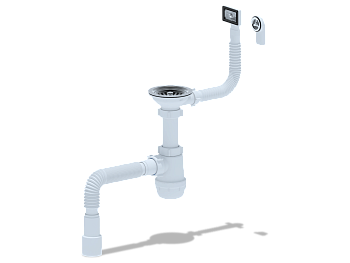 Сифон для мойки АНИ Пласт Грот A0145DIY 3 1/2 дюйма 40 с переливом и гибкой трубой 40х40/50