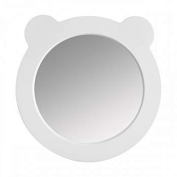 Зеркало КАСПЕР МИШКА , круглое, белый матовый