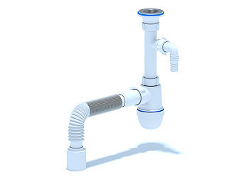 Сифон для раковины АНИ Пласт C1310 1 1/4 дюйма 40 с отводом для стиральной машины с гибкой трубой 40х50