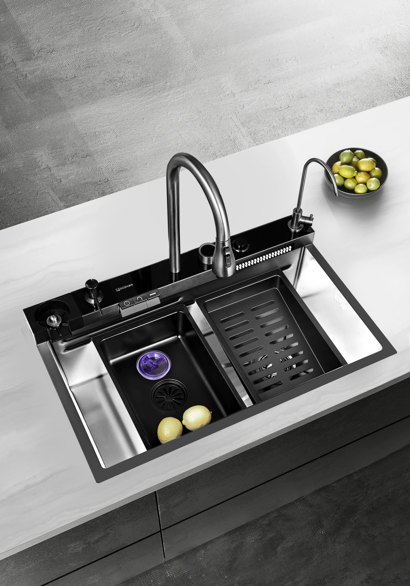 Кухонная мойка многофункциональная ПРОФСАН PSM-9942ST готовое решение со смесителем, нержавеющая сталь