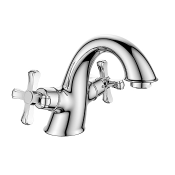 DR52 Смеситель для раковины, пов.излив 129мм, р/ДВ, хром, DR, DR52011