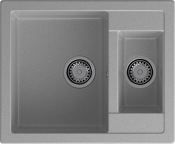 GRANFEST Мойка композит QUADRO GF-Q--610K 1.5-чаши. 610*500мм  серый арт.GF-