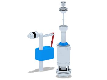 Набор с боковой подводкой АНИ Пласт WC4050M 1/2 дюйма с пластиковым штуцером эконом шток металлизированный