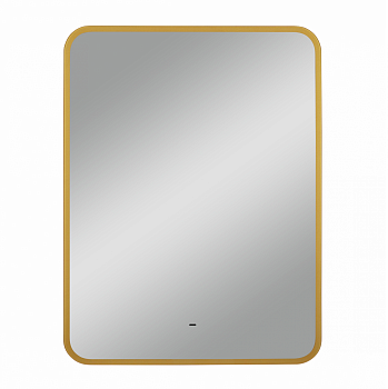Зеркало Goldwen Led 600х800 с бесконтактным сенсором, золотой окантовкой и холодной подсветкой
