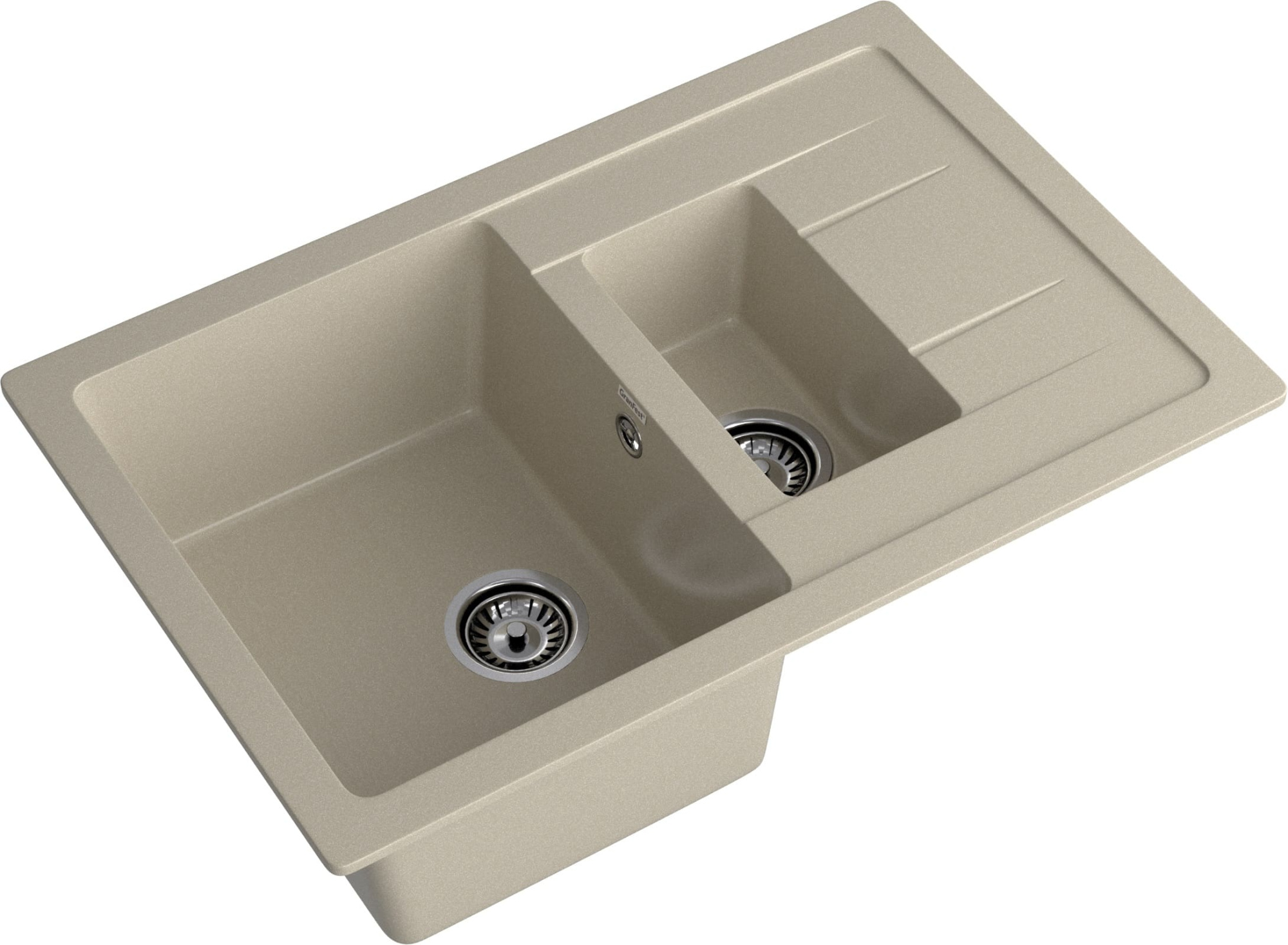 GRANFEST Мойка композит QUADRO GF-Q--775KL 1.5-чаш+крыло 775*500мм   топаз арт.GF-