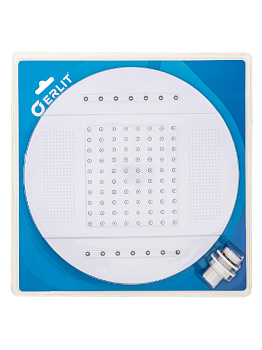 ERLIT Душ верхний 250 мм с подсветкой белый, в блистере