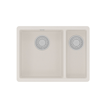 Кухонная мойка Lemark SINARA 550.2-U подстольного монтажа с доп.чашей из кварцгранита, Жасмин 