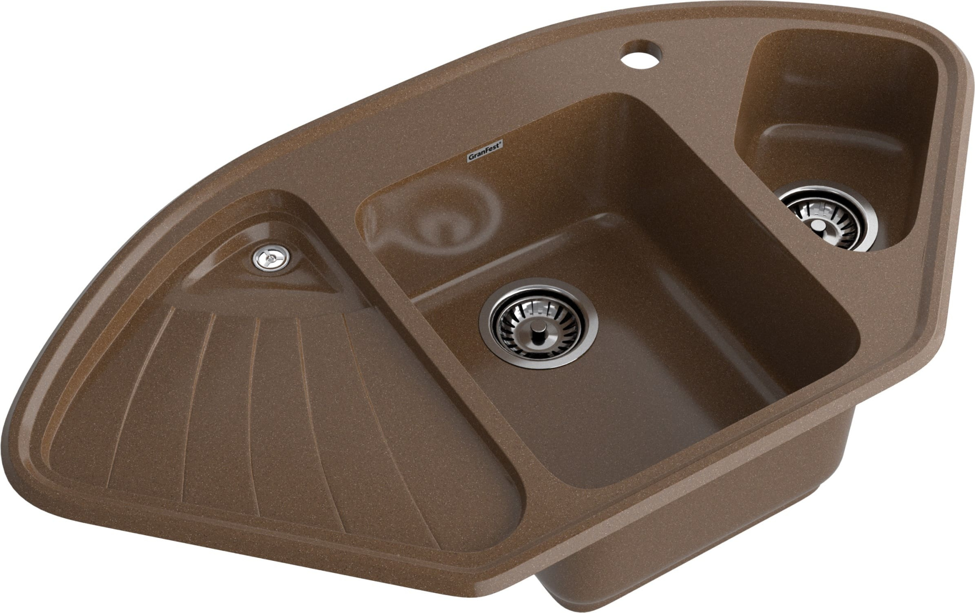 GRANFEST Мойка композит CORNER  GF-C--1040E угловая 1039*560мм  терракот арт.GF-