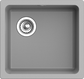 RIVELATO Мойка BERKANA 45 подст.монтаж 1-чаш 485*455 grigio metallizzato арт.