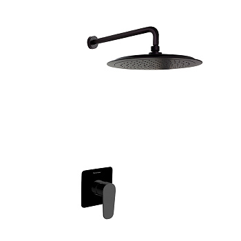 Встраиваемая душевая система с тропическим душем ALEXIA K3618012NM матовый черный