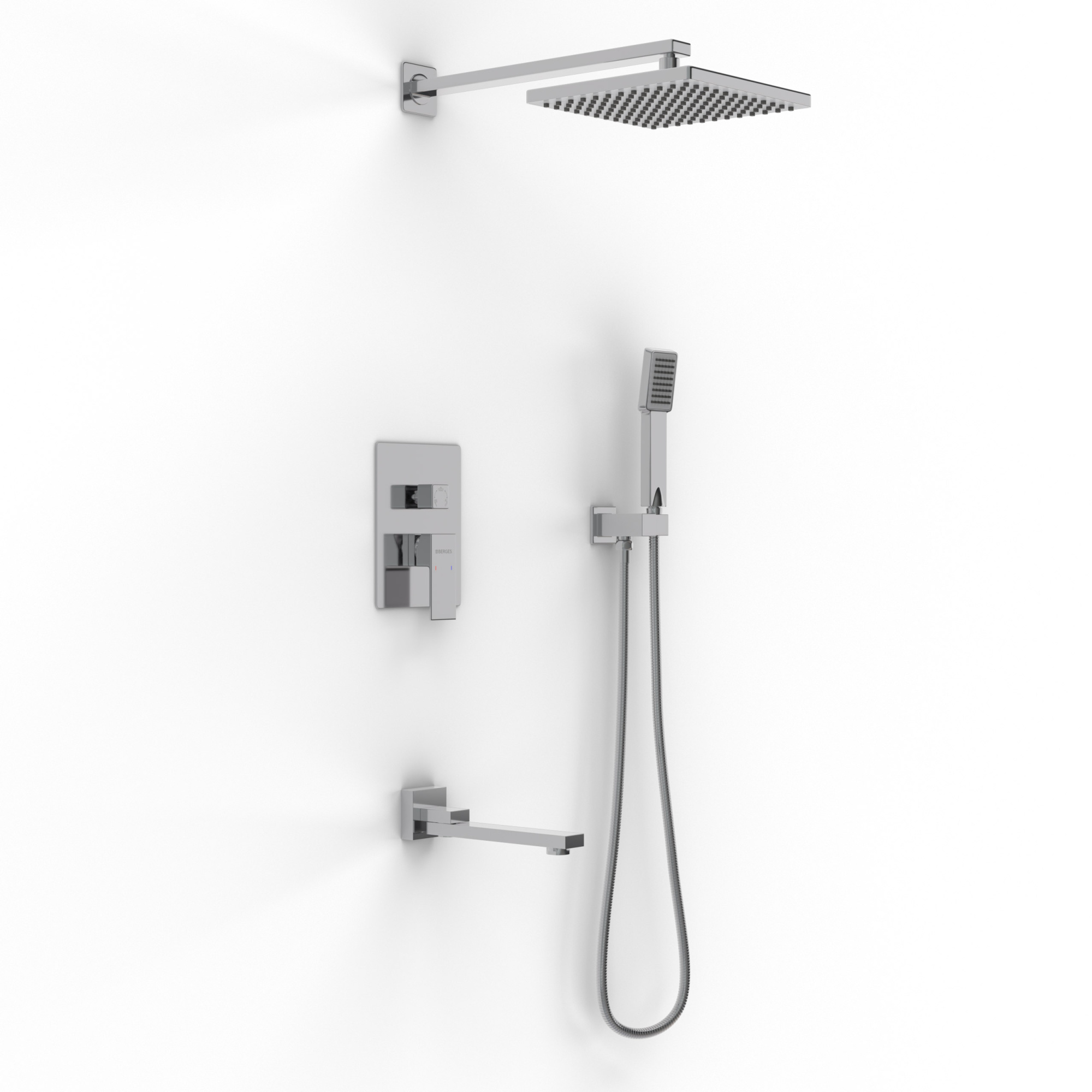Душевой комплект NARDIS 3S, поворотный излив, хром, BERGES