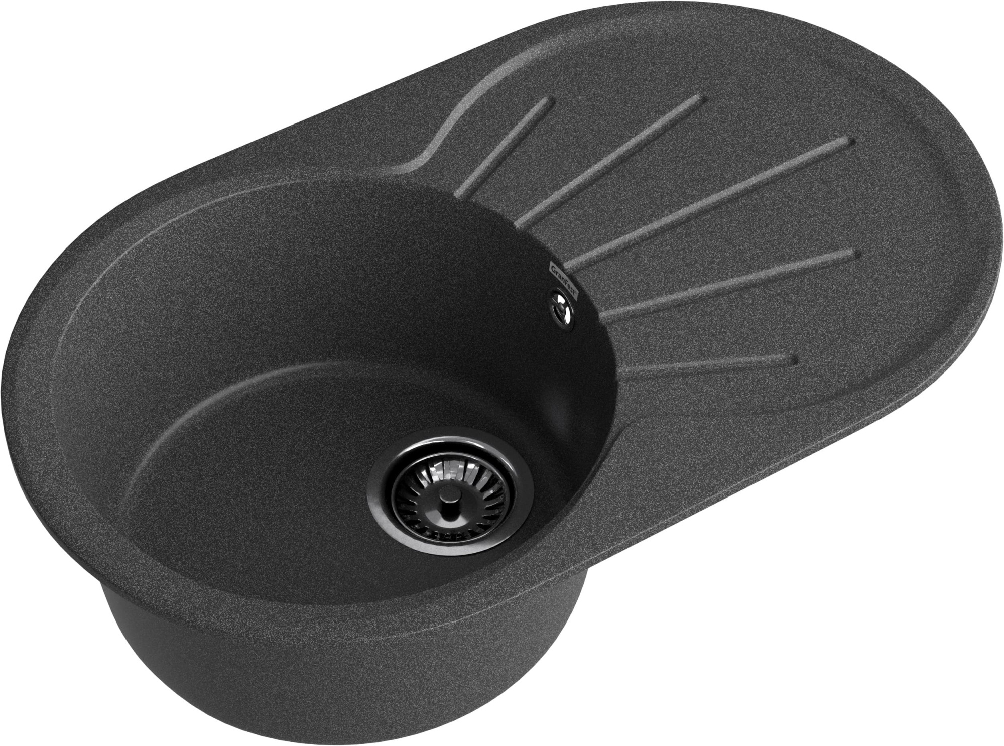 GRANFEST Мойка композит RONDO GF-R--750L  чаша с крылом 750*460мм графит арт.GF-