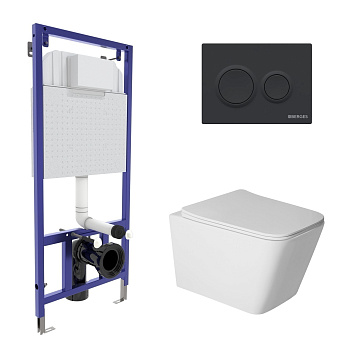 Комплект: инсталляция NOVUM кнопка O5 Soft Touch черная, унитаз SIGMA Rimless 52 см, сиденье дюропла