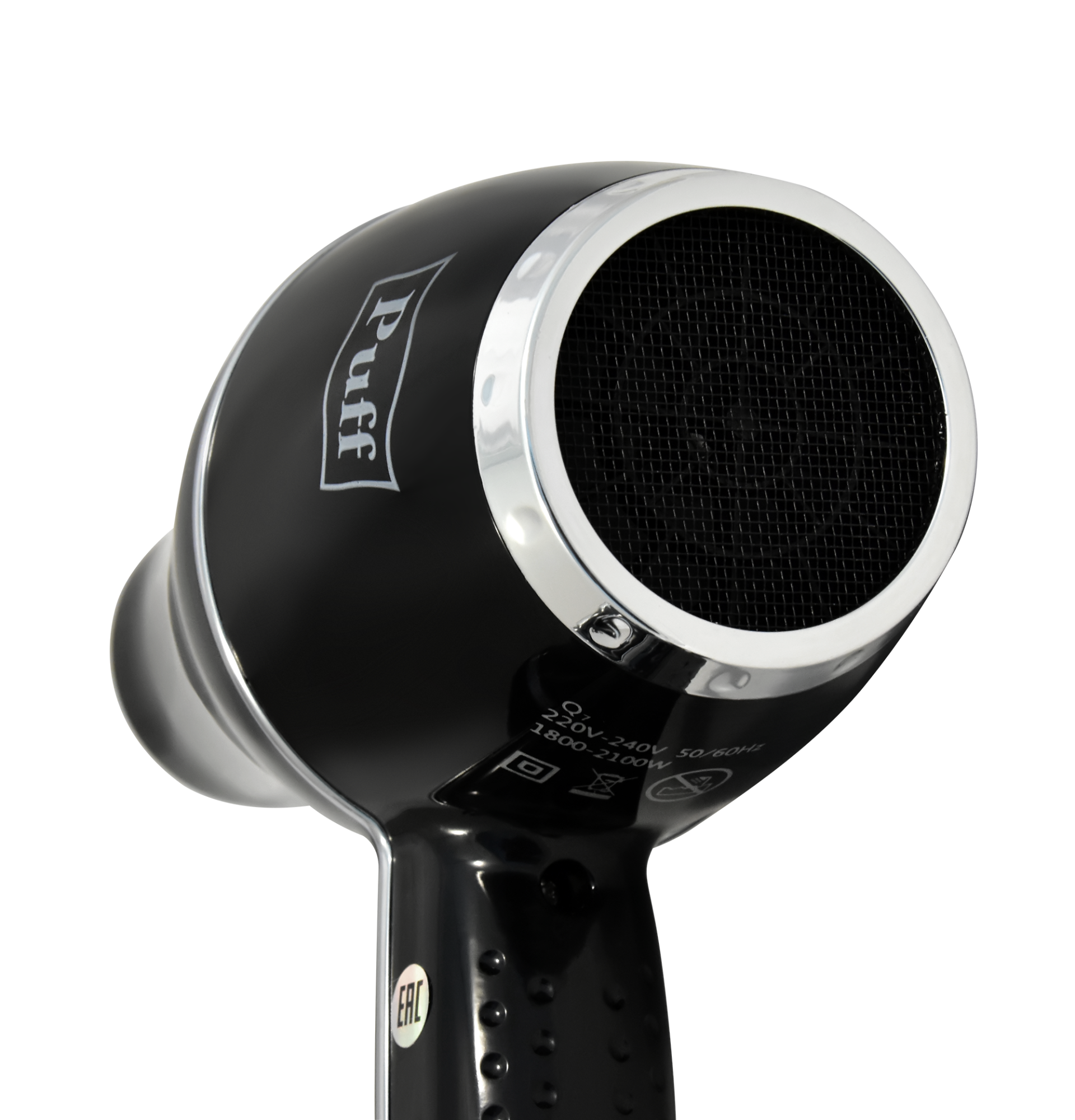 Фен для волос настенный PUFF-1800ВlB черный, с розеткой, 1,8 кВт (1405.018)