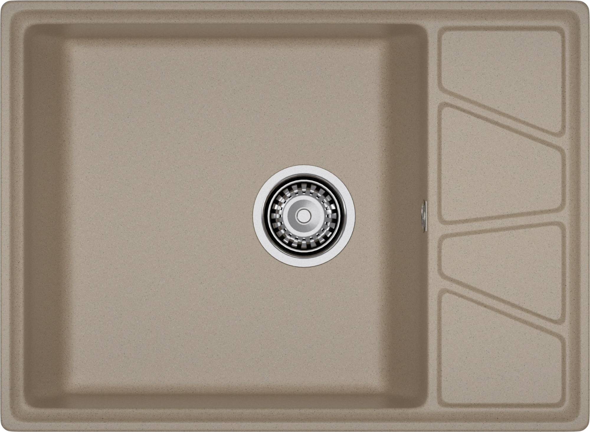 GRANFEST Мойка композит VERTEX, GF-V-680L, чаш+кр 680*500, песочный