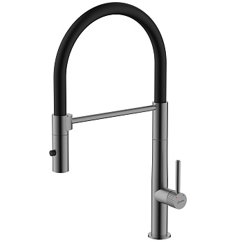 Смеситель Beluga LMF-8074B-GM для кухни с гибким изливом