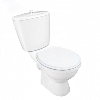 Унитаз-компакт "Универсал" Эконом наклонный выпуск, шток, боковая подводка, арматура, сиденье, крепе