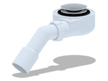 Сифон для душевого поддона 1 1/2*50 h=55мм хром,клик-кла,грибок,сетка,перех.труб.45°40*50, ANI PLAST