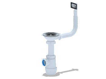 Сифон для мойки АНИ Пласт Грот A0145S 3 1/2 дюйма 40 с гибким переливом