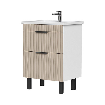 Тумба Lotti 60, напольная 2 ящ., латте (под раковину Миранда 60), VOLNA