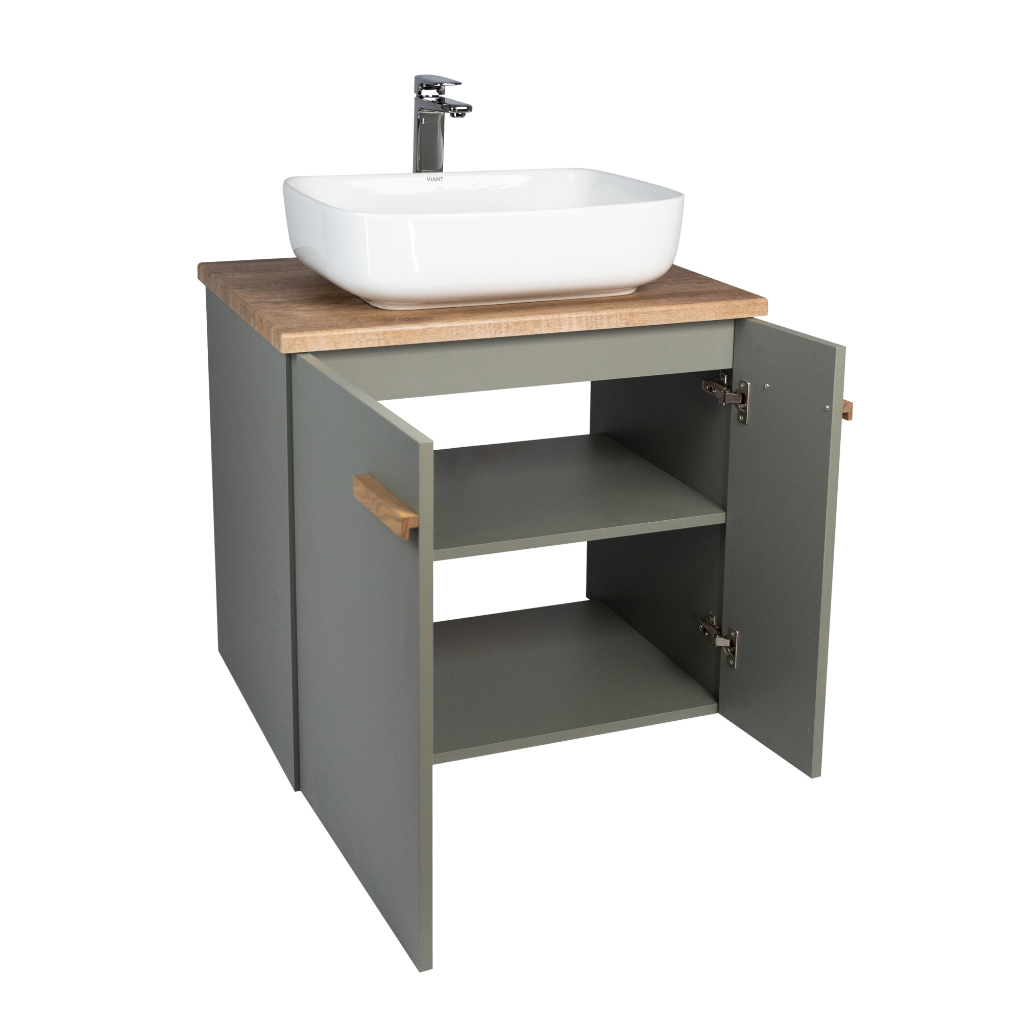 Тумба под раковину VIANT МЮНХЕН 70 подвесная хаки (VMUN70NH-T2STP)