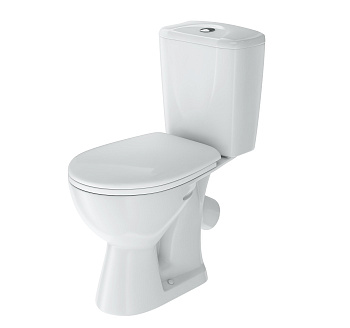 НЕО Унитаз-компакт, косой вып.,жесткое сид. с сист.soft-close, 2-х реж.арм., Siamp/Oli, с креп.ROSA