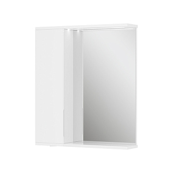 Зеркало-шкаф Lake 60, с LED подсветкой, левый, белый, VOLNA