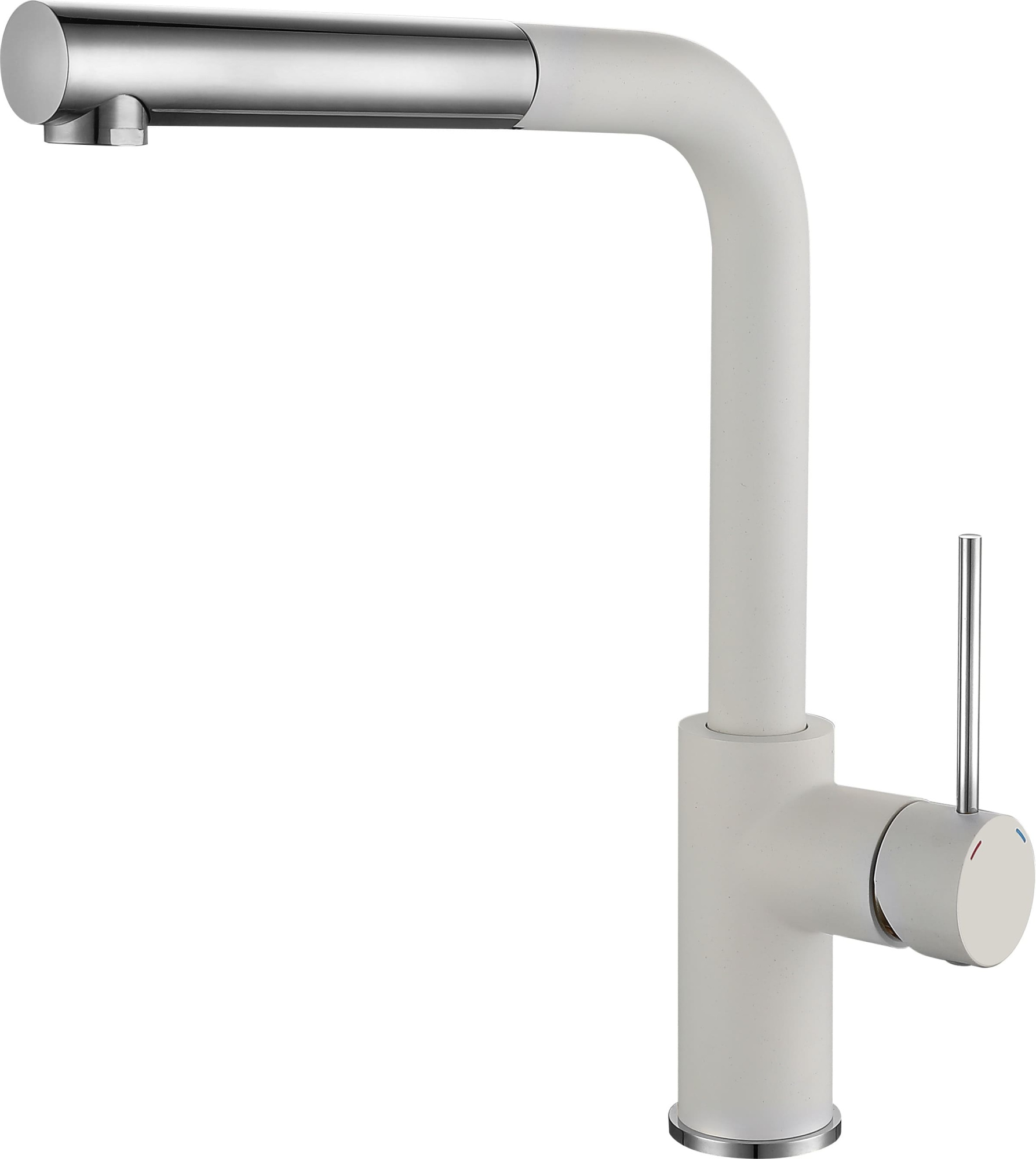 Смеситель для кухни RIVELATO Albano с выдвижной лейкой иней хром (1573503 brina cromo)