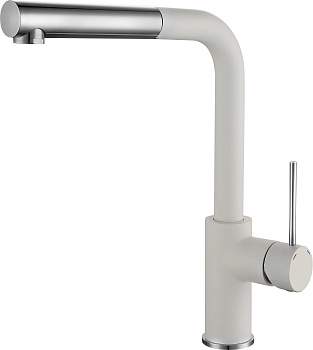 Смеситель для кухни RIVELATO Albano с выдвижной лейкой иней хром (1573503 brina cromo)