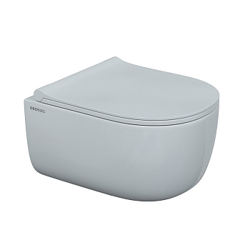 Унитаз подвесной EGO Real Rimless, сиденье дюропласт Toma Slim SO, микролифт, быстросъем, белый, BER