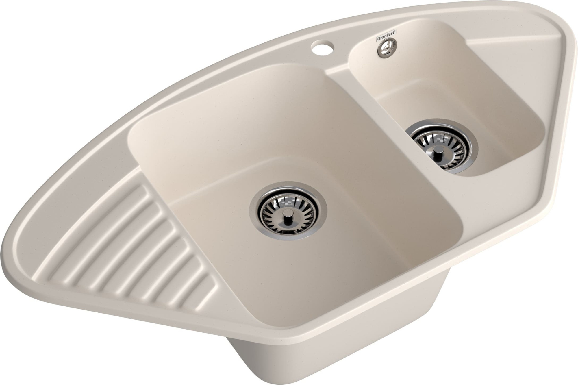 GranFest QUARZ (ECO-14) Мойка угл.1,5 чаш. 930*500 (белый)