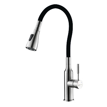 Expert Смеситель для кухни, гиб.излив 203мм, р/ОД, матовый/черный, LM, LM5082S-Black