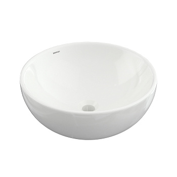 Раковина Mascon накладная, Ø 45 см, без отверстия под смеситель, круглая, белый глянец, BERGES