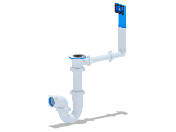 Сифон для мойки АНИ Пласт D0140 1 1/2 дюйма 40 прямоточный с жестким переливом