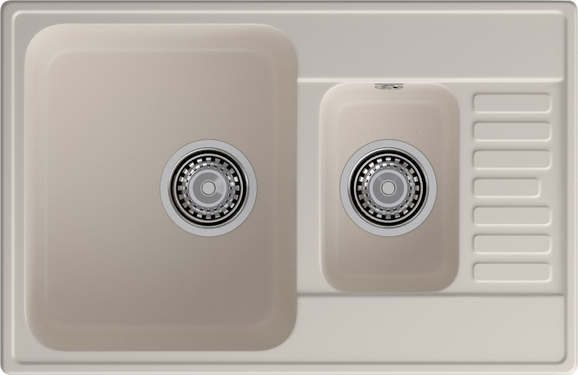 GranFest QUARZ (ECO-21К) Мойка 1.5-чаш+кр. 740*480 (белый)