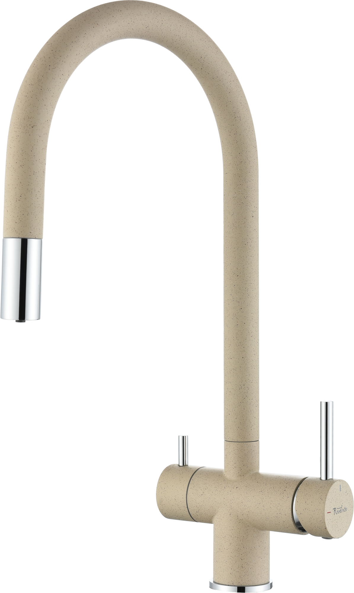 Смеситель для кухни RIVELATO Trevi гибкий излив с краном питьевой воды темно-бежевый (2433505 beige scuro)