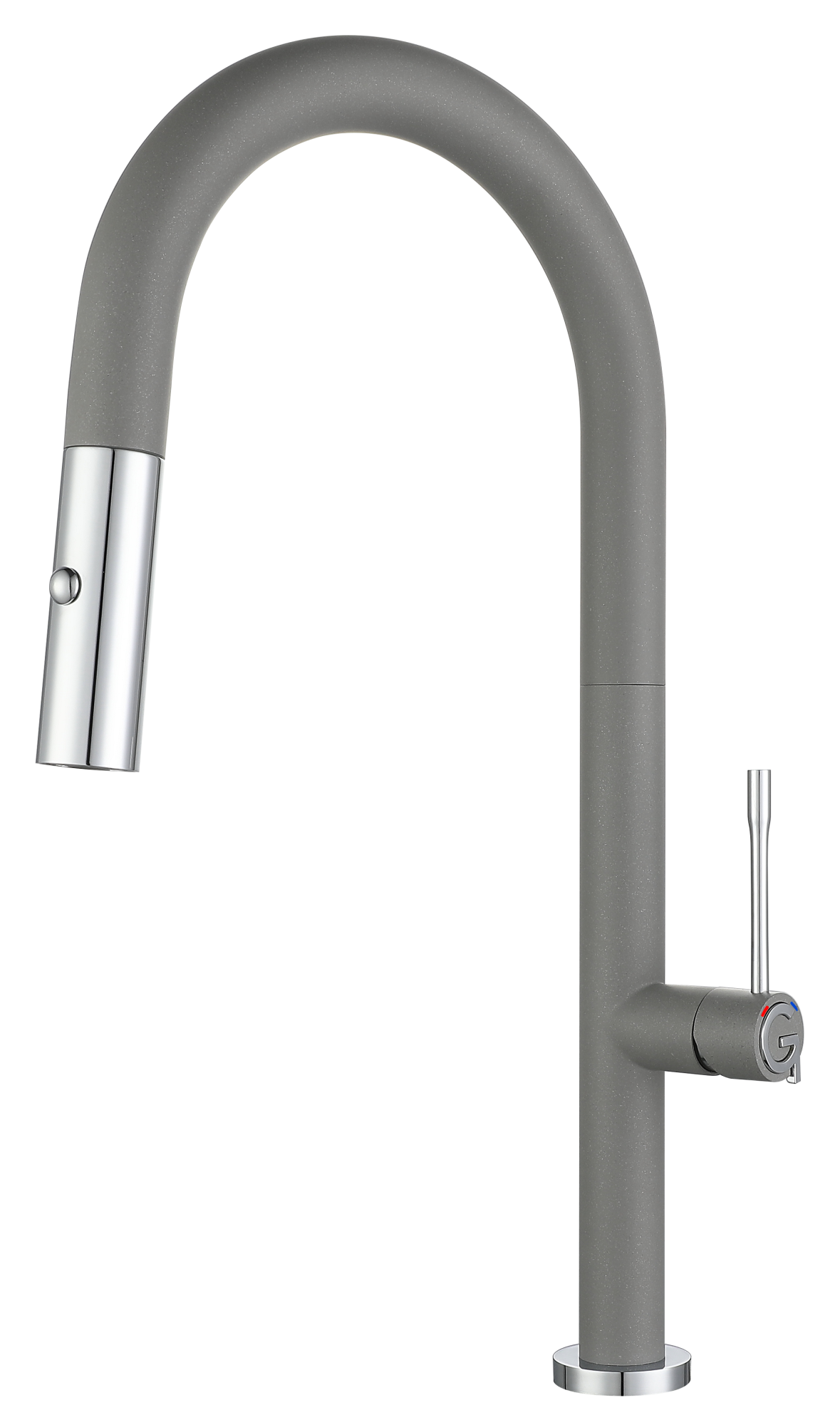 Смеситель для кухни RIVELATO Asti с выдвижной лейкой серый хром (3972500 grigio cromo)