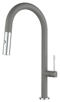 Смеситель для кухни RIVELATO Asti с выдвижной лейкой серый хром (3972500 grigio cromo)
