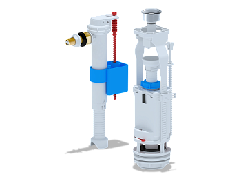 Набор с бок.подв 3/8 латунь    кнопка хром, ANI PLAST