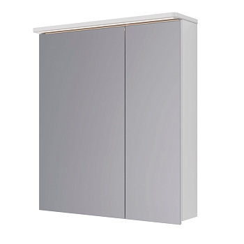 Шкаф зеркальный Lemark ZENON 70х80 см 2-х дверный, с козырьком-подсветкой, с розеткой, цвет корпуса: