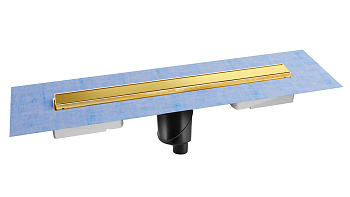 Желоб водосток В1 KERAMIK 800, золото глянец, S-сифон D50/105 H50 вертикальный, BERGES