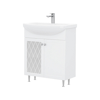 Тумба Milena 70, напольная, 2 дв., белая (под раковину Балтика 70), VOLNA