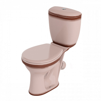 Унитаз-компакт Виктория косой выпуск, н/п., кноп. арматурой и сиденьем полипропилен, бежевый SANTERI