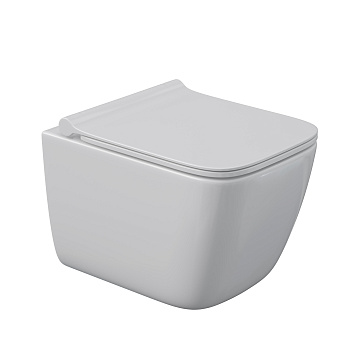 Унитаз подвесной QUATTRO S, сиденье дюропласт Quattro Strati Slim SO, микролифт, быстросъем, белый, 