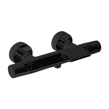 Термостатический смеситель для душа с каскадным изливом наружнего монтажа TZAR 343901SNM матовый чер