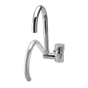 Смеситель высокий для кухни однорычажный поворотный с откидным изливом 3369 DRAKO